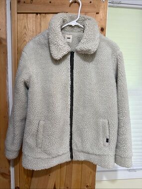 Vans Cream Sherpa Zip-Up Jacket - Size XS/S